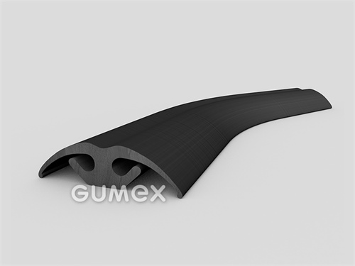Gumový profil tvaru "T", 12x45/22mm, 70°ShA, EPDM, -40°C/+100°C, čierny